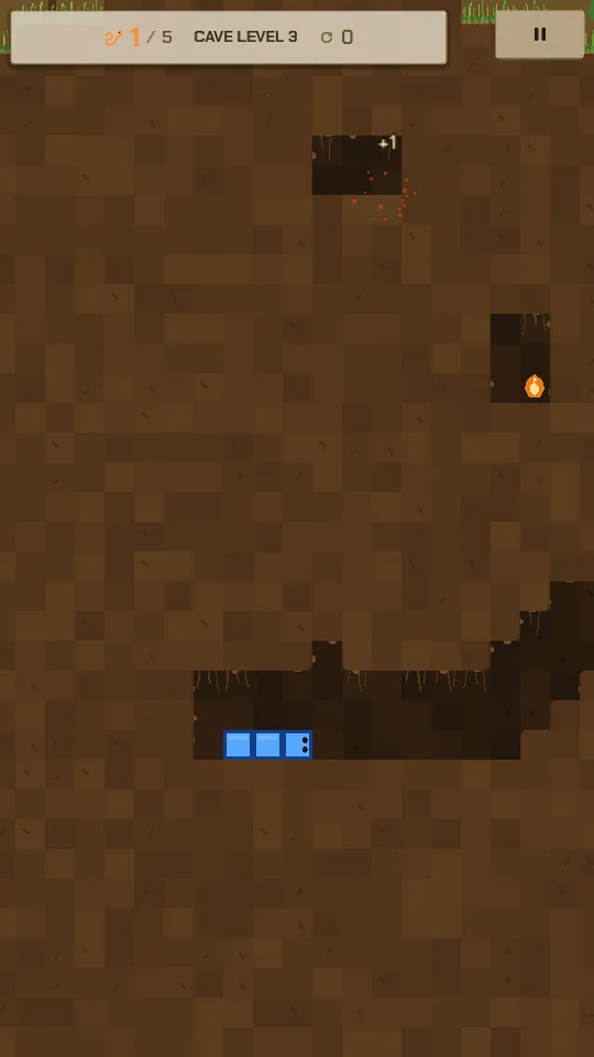 Crave cave level with the worm digging toward food